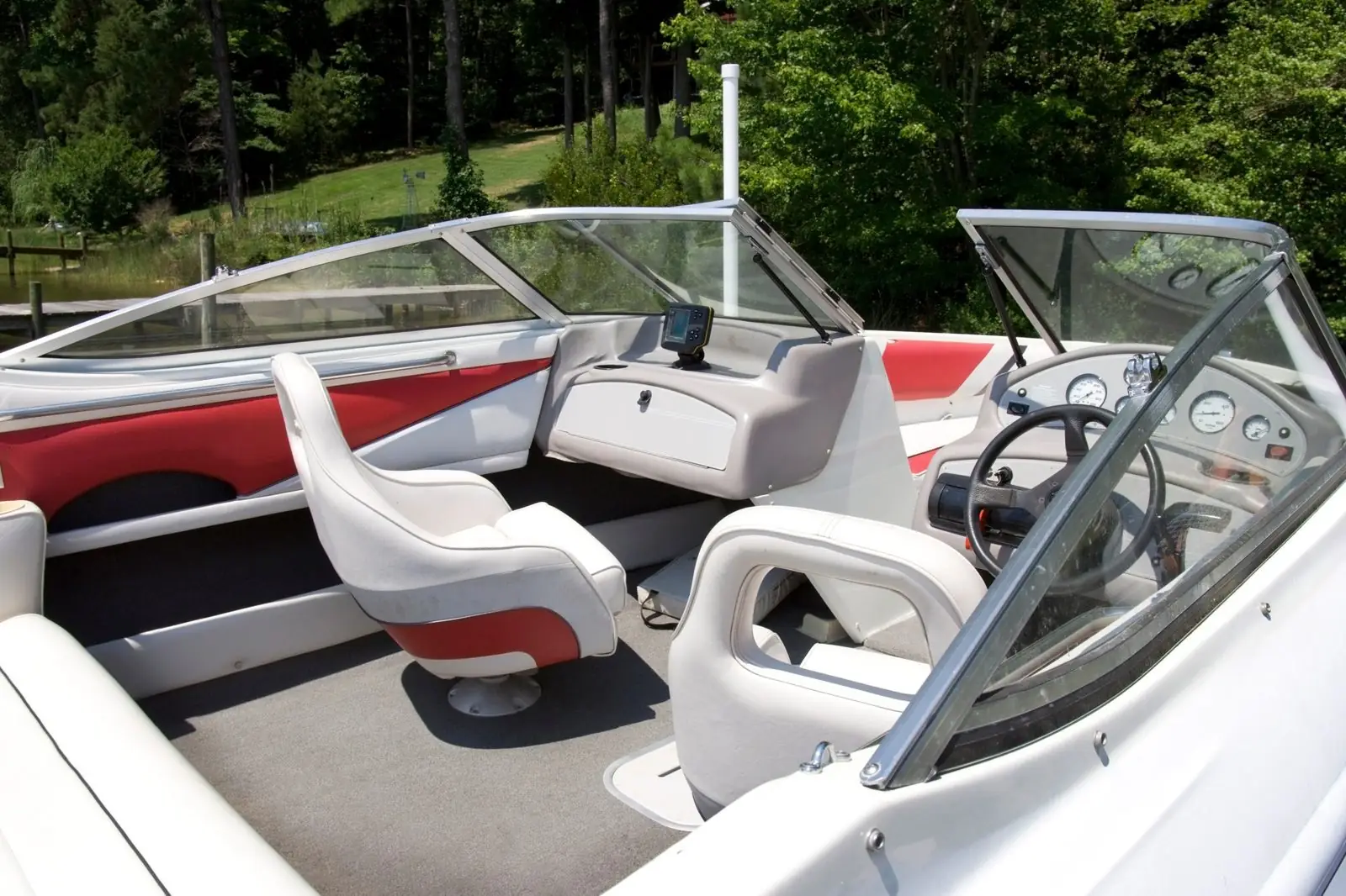 Boat deck and seating cleaned and ready for the water