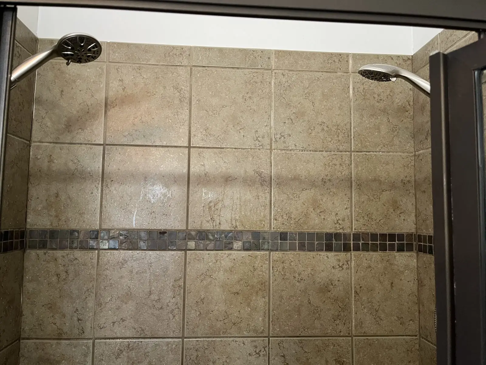 Shower tile cleaned during a deep clean in Haralson County, GA