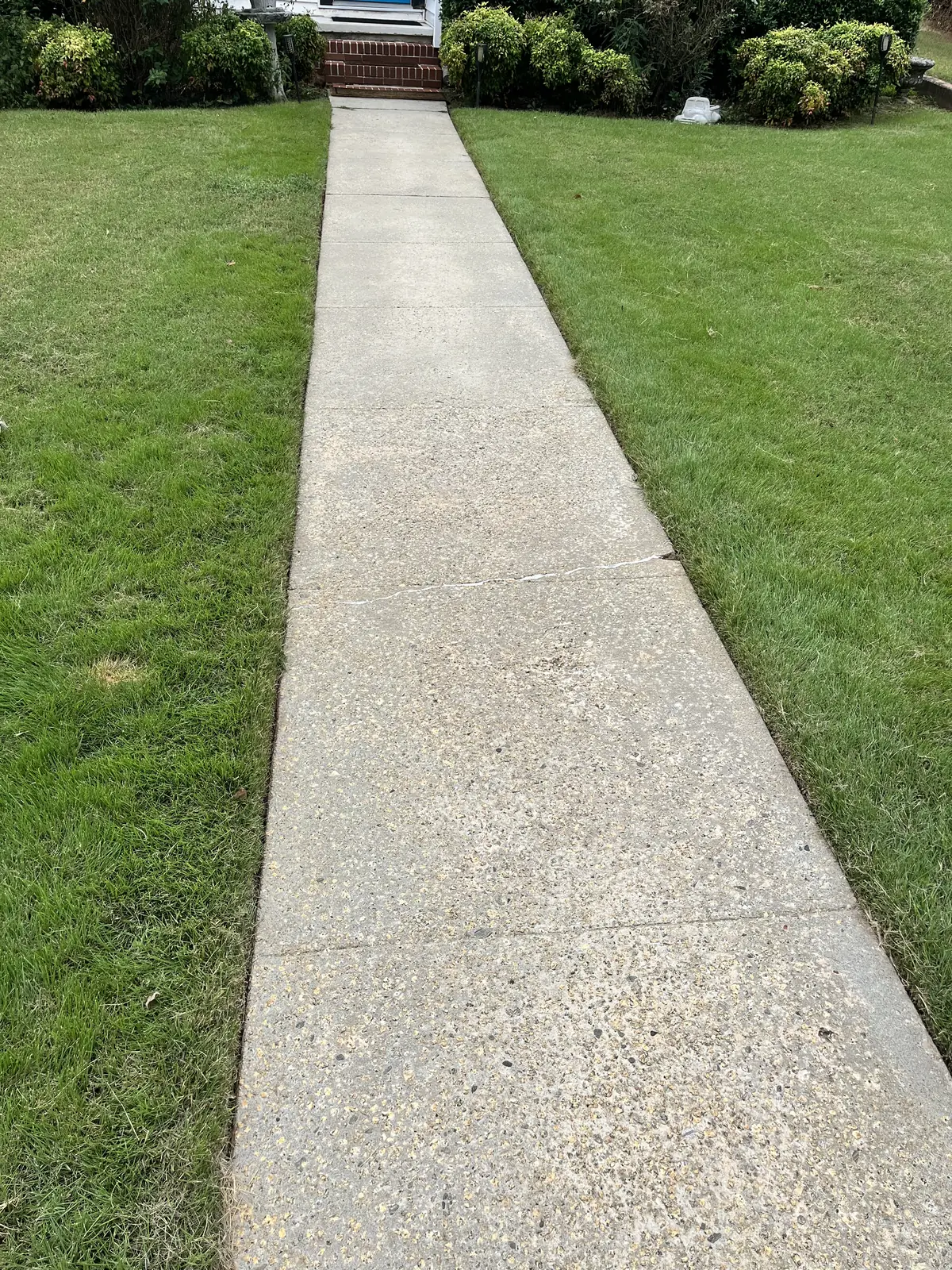 Same front walkway pressure washed clean in Carrollton, GA