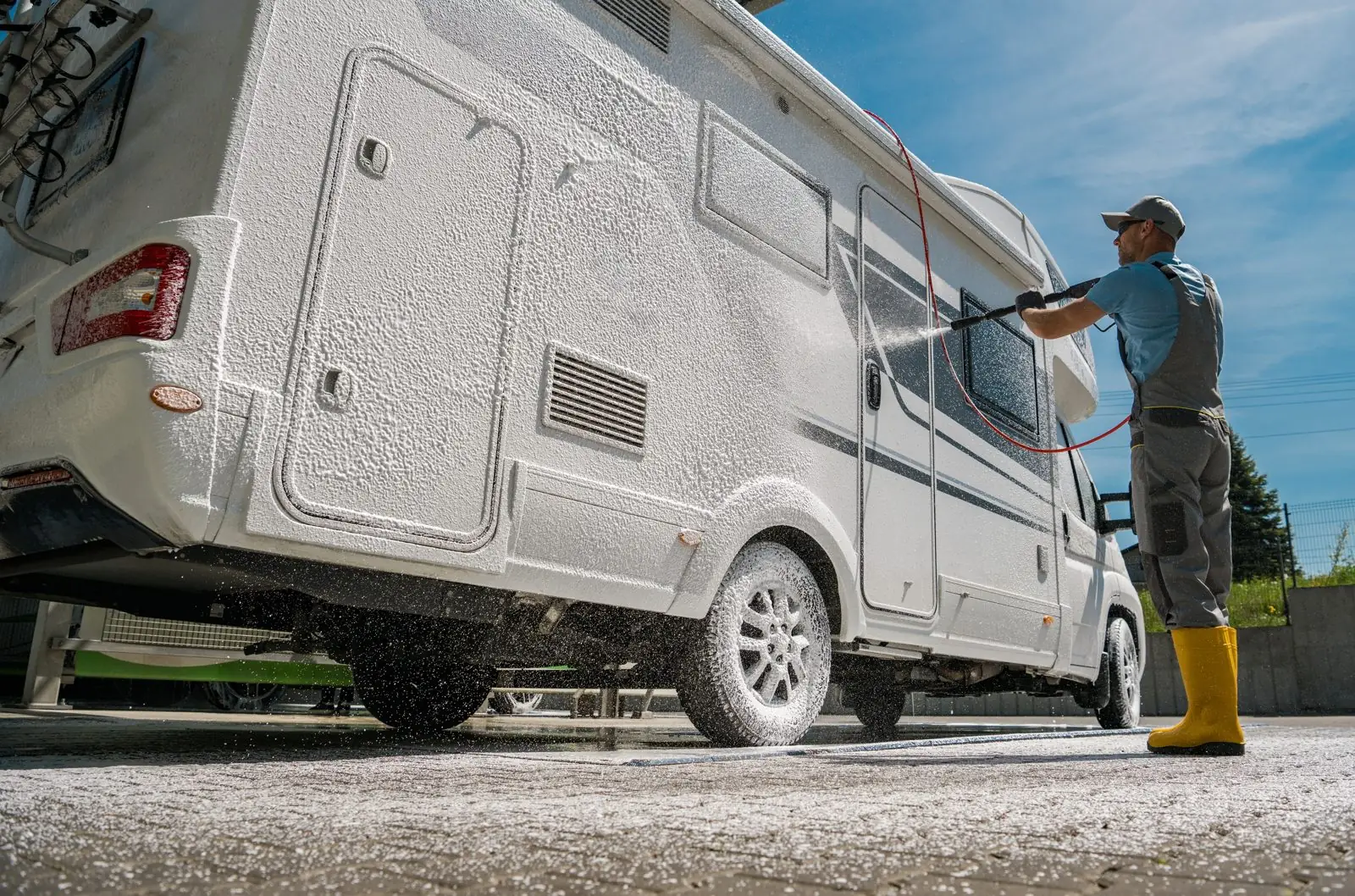RV parked outside, exterior washed in Carrollton, GA